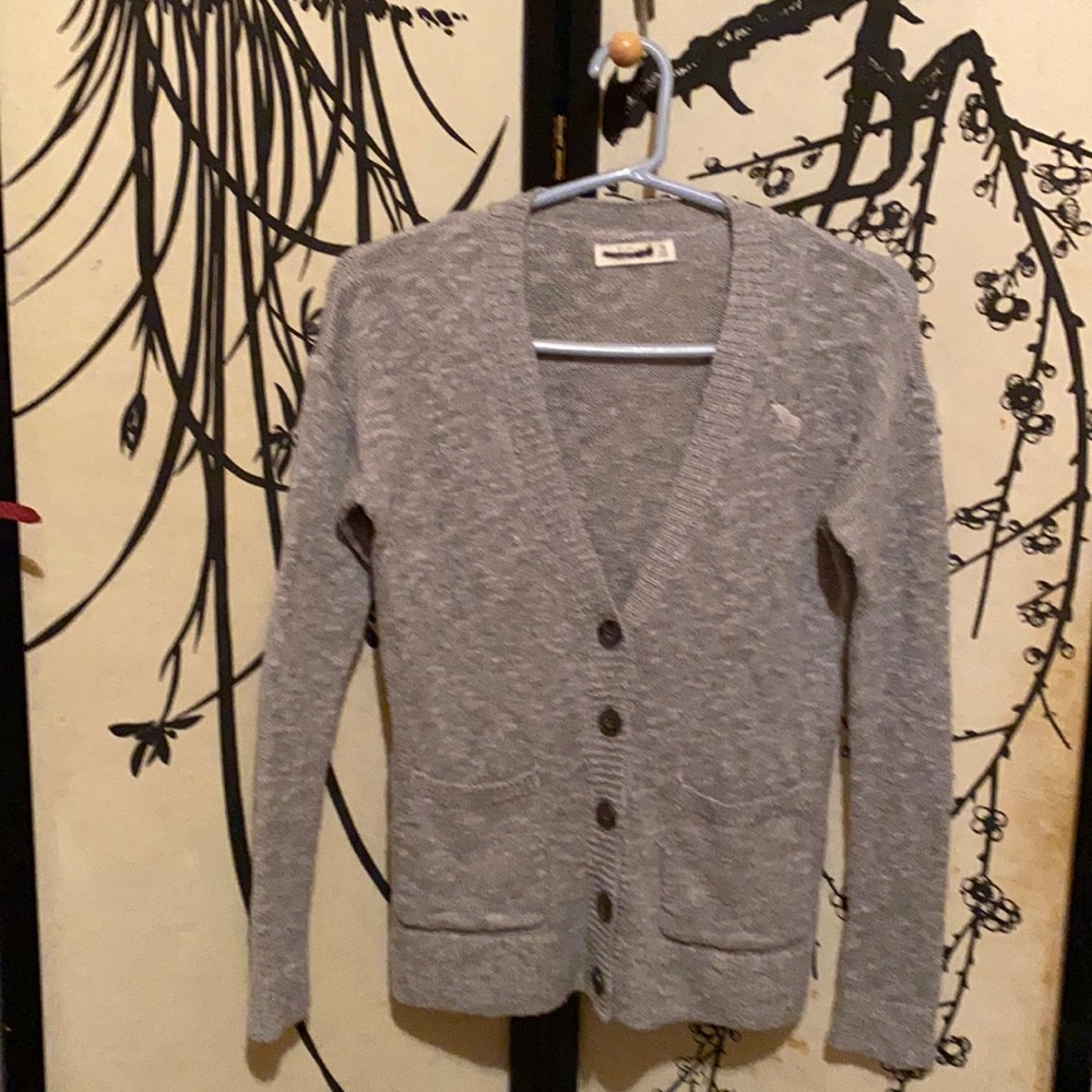 VTG 2000’s Abercrombie & Fitch Heather Gray Marled Quinn Sweater Cardigan